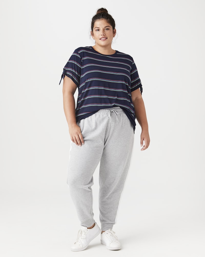 Plus size model with hourglass body shape wearing Tatiana Crewneck Tee by Marc NY | Dia&Co | dia_product_style_image_id:140197